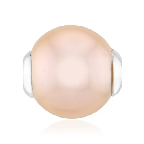 Pfirsich-Ming-Perlen-Silber-Anhänger - Eleganter Anhänger aus 925er Sterling Silber mit einer natürlichen, pfirsichfarbenen Ming-Perle. Ideal für besondere Anlässe oder als stilvolles Accessoire im Alltag.