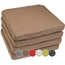 sunnypillow Stuhlkissen 4er Set BALI, wasserdicht und UV-lichtecht, 50x50x5cm, Braun - 4er Set Stuhlkissen in Braun, ideal für den Außenbereich. Wasserdicht und UV-lichtecht für langanhaltende Farben und Komfort.
