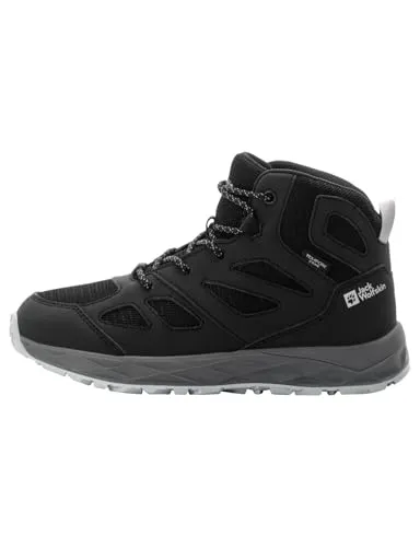 Jack Wolfskin Unisex Kinder Woodland 2 Texapore Mid Walking-Schuh, Phantom, 33 EU - Wanderschuhe für Kinder, wasserdicht und atmungsaktiv für komfortable Abenteuer in der Natur.