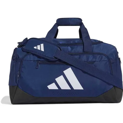 adidas Unisex Training Defender Duffle Bag SMALL - Kompakter Seesack mit 42,3 l Volumen, aus 100 % recyceltem Polyester. Ideal für sportliche Aktivitäten dank abnehmbarem Schulterriemen und robustem Ripstop-Material.