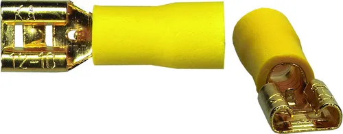 Sinuslive Flachstecker 6,3mm gelb für Kabel 4mm² - 6mm² 10 Stück