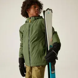 Dare 2b Ski- / Snowboardjacke "Impose V" in Grün, Größe 128 - Kinder Ski- / Snowboardjacke aus recyceltem Polyester, wasserdicht mit 10.000 mm Wassersäule und atmungsaktiv. Ideal für Outdoor-Abenteuer im Winter!