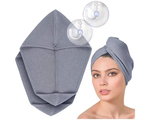 FABCARE Turban-Handtuch Haar Turban Mikrofaser 2er Set schnelltrocknend mit Knopf, (2-St)