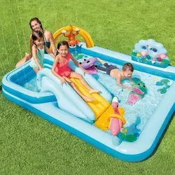 Intex Louisiane Spielplatz - Aufblasbarer Spielplatz für Kinder - Swimmingpools - Speziell für Kinder ab 3 Jahren konzipiert, mit 493 Litern großem Becken und buntem Design für stundenlangen Familienspaß.