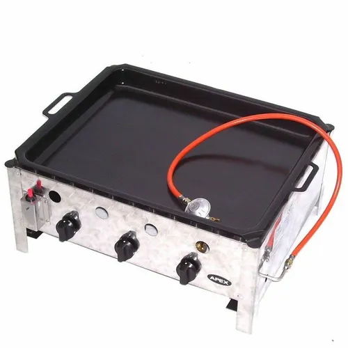 Apex Gasgrill EDELSTAHL GASBRÄTER 10 kW 3 flammig - Hochwertiger Edelstahl-Grill mit 10 kW Leistung, ideal für Grillabende mit Familie und Freunden.