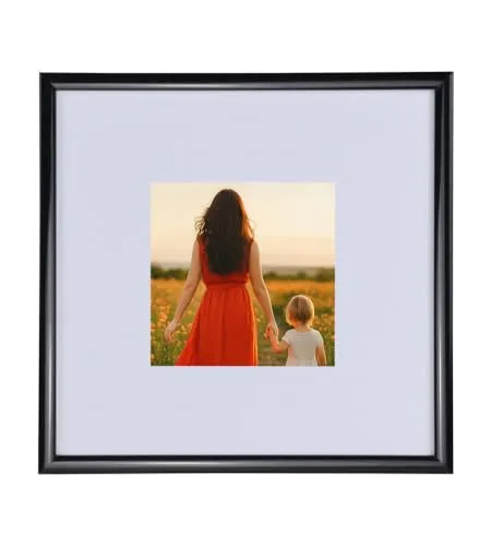 IDEAL TREND New Lifestyle Kunststoff Bilderrahmen mit Passepartout & Kunststoffglas Collage Wanddeko Poster Hoch- & Querformat: Farbe: Schwarz | Format: 20x20