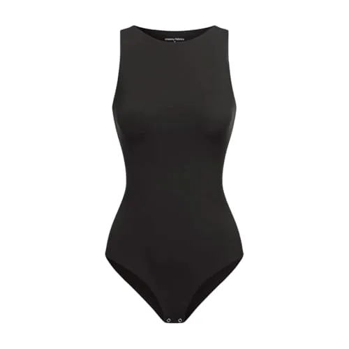 creamy fabrics Damen Figurformender Shapewear Bodysuit mit String - Nahtloser Bodysuit für ein glattes Erscheinungsbild. Gezielte Bauch- und Taillenmodellierung sorgt für eine definierte Silhouette. Breite Träger bieten sicheren Halt, ideal für Alltag und besondere Anlässe.