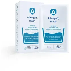 Allergoff Wash Milben & Floh Waschmittel 6x 20ml - Flüssiges Waschmittel, geeignet für Allergiker, für 6 Wäschen in Handwäsche und Waschmaschine, sorgt für hygienische Sauberkeit und Frische.