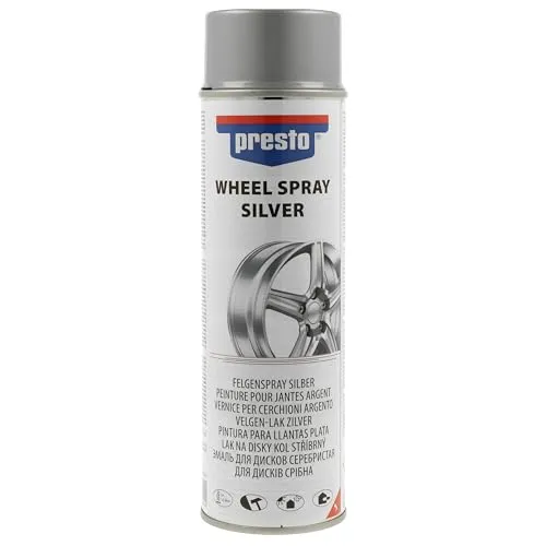 presto Lack Universal Felgenspray silber 500 ml - Farben & Lacke - Hochwertiges Felgenspray für einen brillanten, silbernen Finish und optimalen Korrosionsschutz.
