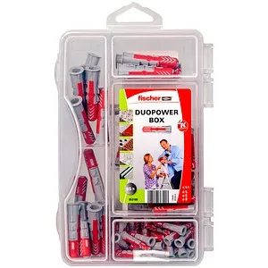 fischer DuoPower-Box mini 2K 553109 Universaldübel-Sortiment, 85-teilig