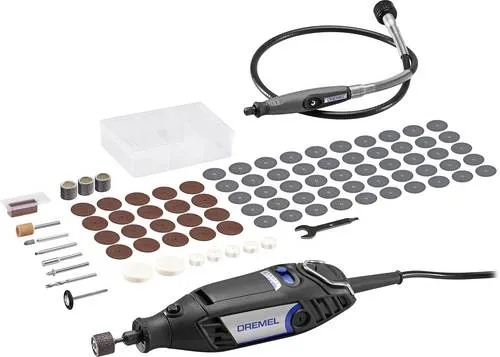 Dremel 3200 Multifunktionswerkzeug 130W - Multifunktionswerkzeug mit 90 Zubehörteilen und biegsamer Welle, ideal für Heimwerkerprojekte dank variabler Drehzahl von 10.000-35.000 U/min.
