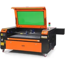 VEVOR 100W CO2-Lasergravierer 600x900mm - Studio & Recording - Hochleistungs-Laserschneidmaschine mit 500mm/s und 2-Wege-Pass-Air-Assist für präzise Gravuren und Schnitte in Holz, Acryl und Stoff.