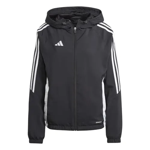 adidas Performance Tiro 24 Windbreaker Damen schwarz-weiß XS (30-32) - Leichter Windbreaker für Damen, ideal für sportliche Aktivitäten. Mit Kapuze und atmungsaktivem Material für optimalen Tragekomfort.