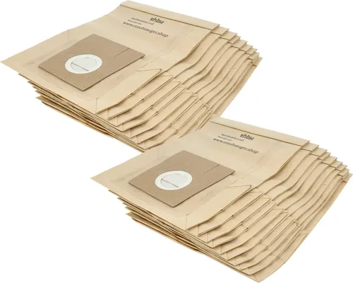 vhbw 20x Staubbeutel kompatibel mit Novum 679 045 / 679045, 645 592 / 645592, 612 357 / 612357 Staubsauger - 24,5cm x 18cm Sandfarben