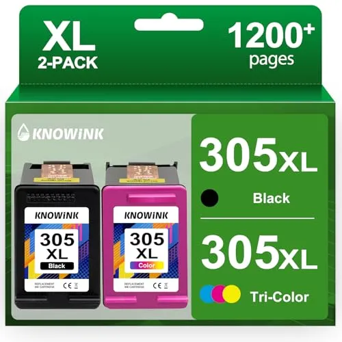 305XL Druckerpatronen Kompatibel für HP 305 Druckerpatronen XL Schwarz und Farbe Multipack für HP DeskJet 2710 2720e 4120e 2070e 2120 2721 Envy 6010 6020e 6420 6432e (2-Pack)
