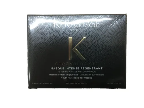 Kérastase Chronologiste Masque Intense Régénérant 200ml - Intensive Haarkur für Kopfhaut und Haar mit ABYSSINE, VITAMIN E und CERAMIDE. Stärkt und regeneriert die Haarfaser für geschmeidiges, glänzendes Haar.