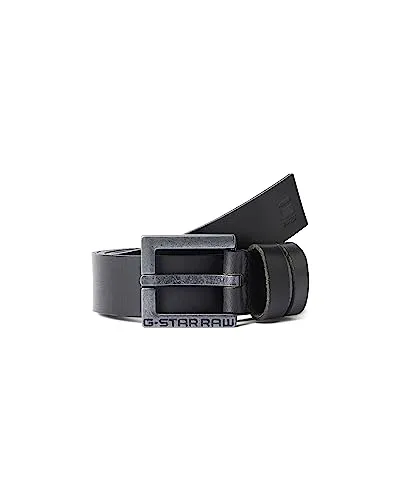 G-STAR RAW Herren New Duko Gürtel, Schwarz - Herren-Gürtel aus hochwertigem Leder mit rissiger Optik und eleganter Metallschnalle, ideal für stilvolle Outfits.