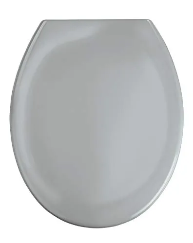 WENKO Premium WC-Sitz Ottana Hellgrau - Hochwertiger WC-Sitz aus antibakteriellem Duroplast mit Easy-Close-Technologie für leises Schließen. Ideal für hohe Beanspruchung in Praxen und Büros, kratzfest und leicht zu reinigen.