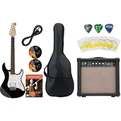 Yamaha Pacifica 012 E-Gitarre Black Starter Set - E-Gitarren Set mit Mahagoni-Korpus und Walnuss-Hals, inklusive Verstärker und Zubehör für den perfekten Einstieg in die Welt der E-Gitarre.