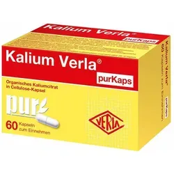 Kalium Verla purKaps - Nahrungsergänzungsmittel für gesunde Muskeln, Nerven und Blutdruck. Ideal bei Unverträglichkeiten: frei von Süßungsmitteln, glutenfrei und vegan.