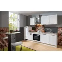 Menke Küchenzeile White Premium Landhaus 270 cm - Landhausküche mit hochwertigen E-Geräten, stilvollem Design und viel Stauraum - ideal für gemütliche Küchenatmosphäre