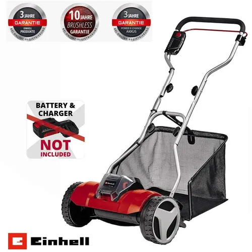 Einhell Spindelmäher Akku- Spindel Rasenmäher GE-HM 18/38 Li - Solo 18 V Power X Change - Rasenmäher der Kategorie Rasenmäher, kabellos und umweltfreundlich dank Akku-Technologie für müheloses Mähen.