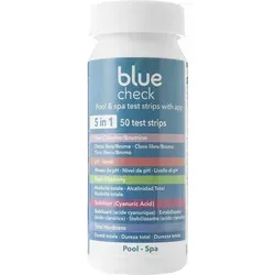 Gre 71665 Blue Check - Poolwasser-Teststreifen mit App-Anbindung - 50 Teststreifen für präzise Wasseranalysen in Pools und Spas. Schützt durch Aluminiumblister vor Feuchtigkeit. Messung von pH, Chlor und mehr für optimale Wasserqualität.
