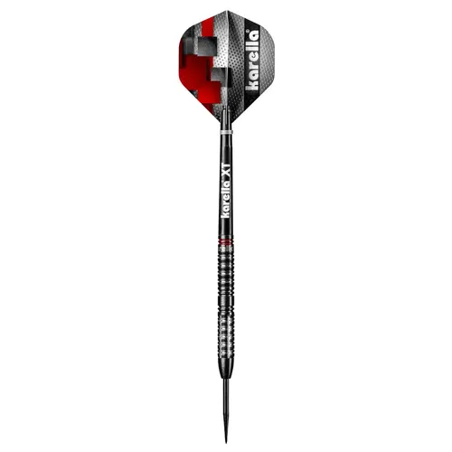 Karella SuperDrive 90% Tungsten Steeldart, 22g, für Klassische Dartscheibe, 3 Dartpfeile mit Metallspitze, Dartboard, Wolfram, Profidart mit Flight und Shaft