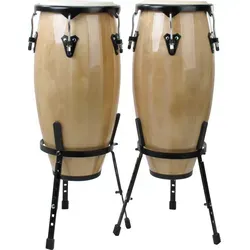 XDrum Conga-Set Natur 10" 11" - Percussion Conga-Set mit robusten Hartholzkesseln und hochwertigen Naturfellen für authentischen Klang, ideal für Musiker jeden Levels.