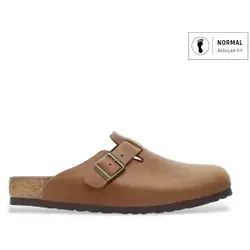 Birkenstock für Herren. 1028179 Leder-Clogs Boston (Normale Passform) braun (46), Wohnung, Keine, Lässig