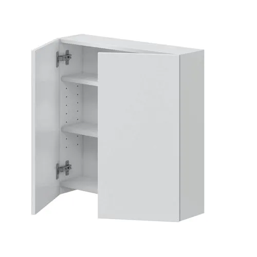 Hängeschrank DESTAL in glänzendem Weiß - Moderne Hängeschränke fürs Bad mit kompakten Maßen (60x60x16 cm) und 3 Fächern für effektiven Stauraum. Der elegante Weißton passt perfekt zu jedem Einrichtungsstil.