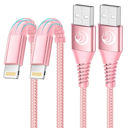 Aioneus iPhone Ladekabel, Lightning Kabel [2Pack 2M] MFi Zertifiziert iPhone Kabel Nylon Fast USB Ladekabel für iPhone 14/14 Pro Max/13/13 Pro/12/12 mini/11/XS/XS Max/XR/X/8/8 Plus/7/7/6s/6/5s/SE