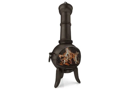 Jago Grillkamin Terrassenofen - Gusseisen mit Funkenschutz - Grillkamin aus Gusseisen im klassischen Design, ideal für gemütliche Abende im Garten oder auf der Terrasse. Mit Funkenschutz und Schornstein für sicheres Feuer und gute Wärmeabstrahlung.