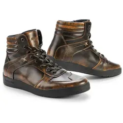 Stylmartin Iron WP - Wasserdichte Unisex Schuhe in Bronze - 42 EU - Motorradstiefel aus wasserabweisendem Vollnarbenleder, ideal für alle Wetterbedingungen. Mit atmungsaktivem Futter und zertifiziertem Knöchelschutz für maximalen Komfort und Sicherheit.