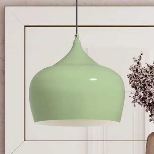 bamyum Kreis Pendelleuchte Esstisch Vintage Ø30 cm Minzgrün - Lampen für jeden Raum, mit zeitlosem Retro Design und individuell wählbarer Lichtstärke für eine angenehme Atmosphäre.