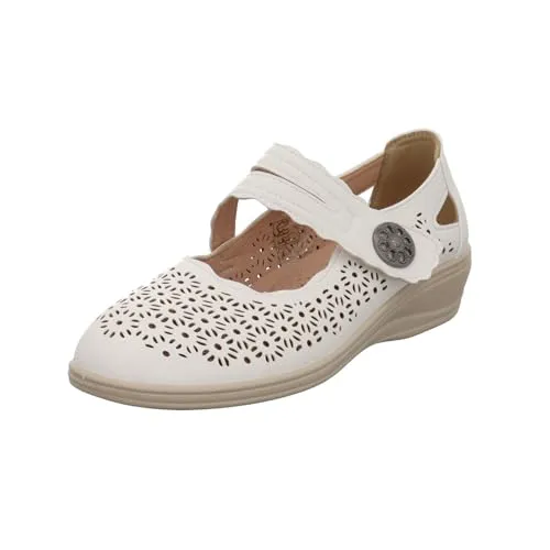 donna andrea F27S5-27-WH Slipper - Slipper in Größe 39 mit bequemem Klettverschluss und stylischem Keilabsatz für optimalen Tragekomfort und modischen Look.
