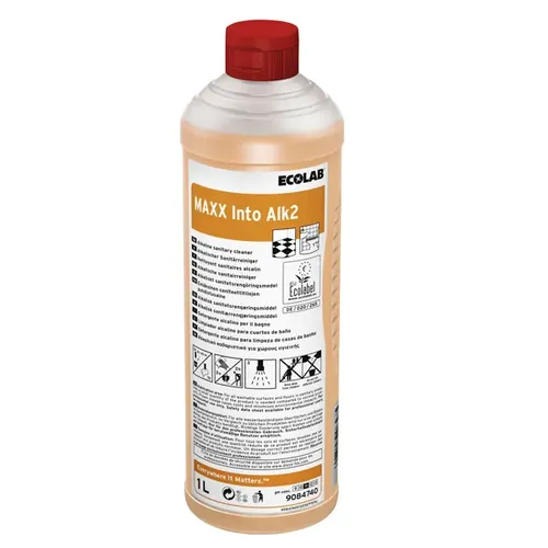 Ecolab Maxx Into Alk2 1 L Sanitärreiniger alkalischer Sanitärreiniger für tägliche Reinigung 9084740