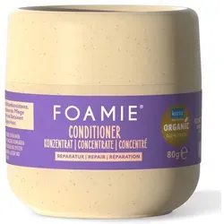 Foamie Concentrate Conditioner Repair 80 g - Reparierender Conditioner für geschmeidiges Haar. Der Foamie Concentrate Conditioner Repair 80 g stärkt die Haarfaser und glättet die Struktur, ideal für strapaziertes Haar. Vegan, silikonfrei und plastikfrei.