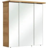 Pelipal Spiegelschrank Quickset 919 - 65 cm Riviera Eiche - Spiegelschrank mit 3 Einlegeböden für kompaktes Badezimmer, integriertes Softclose-System für leises Schließen und pflegeleichte Oberfläche.