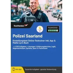 Polizei Saarland Einstellungstest Online-Testtrainer - Hörbücher mit 4.500 Aufgaben und Lösungen für den Einstellungstest, inklusive App und Mathe Lern-Buch für optimale Vorbereitung.