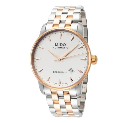 Mido Herren M86009111 Baroncelli II 38mm Automatische Armbanduhr - Elegante Armbanduhr für Herren, 38mm Edelstahlgehäuse, kratzfestes Saphirglas und 50m wasserdicht – perfektionierte Schweizer Uhrmacherkunst für stilbewusste Männer.