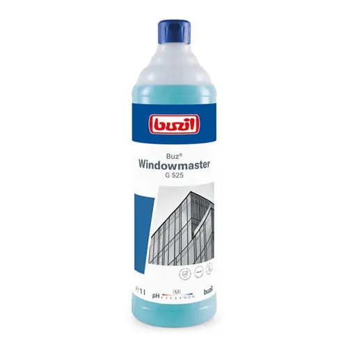 Buzil Buz G525 window Master 1 L - Fensterreiniger mit Anti-Soiling-Effekt - Reinigungsmittel für Glas, Fenster und Kfz-Scheiben mit hervorragendem Gleitverhalten und schnellem, streifenfreiem Trocknen dank Anti-Soiling-Effekt.