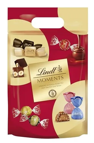 Lindt Moments XL 750 g - Pralinen & Konfekt, perfekt zum Teilen mit einer feinen Auswahl an LINDOR, FIORETTO und NUXOR Pralinés für besondere Anlässe.