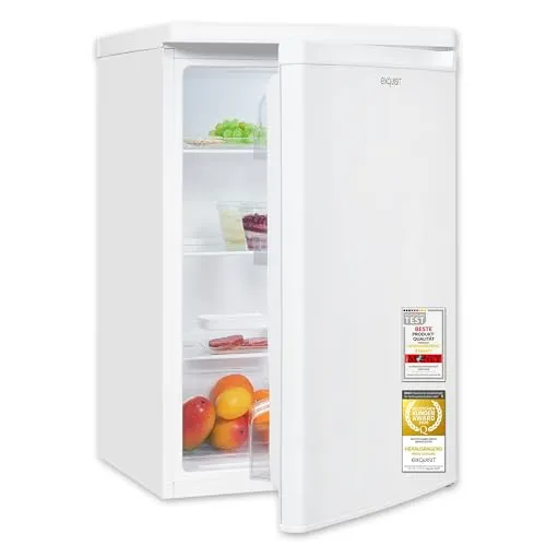 Exquisit Kühlschrank KS516-V-040E, 127 Liter, Freistehend - Kühlschrank ohne Gefrierfach, kompakt mit 127 Litern, ideal für kleine Haushalte. Energieeffizient mit nur 90 kWh/Jahr und geräuscharm bei 39 dB für ungestörte Wohnatmosphäre.