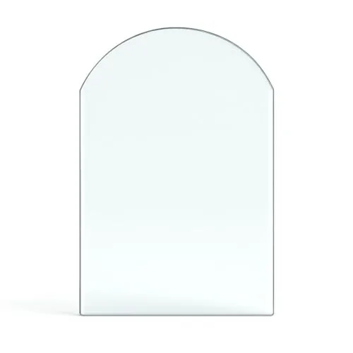 Feuercampus Funkenschutzplatte Glas Rundbogen 130×120×0,6 cm - Hitzebeständige Sicherheitsglasplatte (6 mm) in Rundbogenform, ideal für größere Kaminöfen. Schützt zuverlässig vor Funken und Ascherückständen. Leicht zu reinigen und sorgt für ein modernes Ambiente in Ihrem Wohnraum.