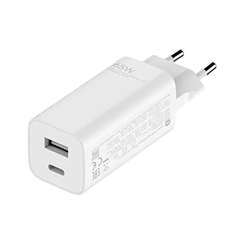 Xiaomi Mi 65W Fast Charger USB-C + USB-A - Kompaktes und leistungsstarkes Ladegerät mit 65W für universelle Nutzung. Ideal für Smartphones, Tablets und Laptops. Mit Multi-Protect-Sicherheitssystem für zuverlässigen Schutz Ihrer Geräte.