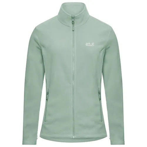 Jack Wolfskin TAUNUS Damen Fleecejacke in Green Zinnia, Größe XXL - Leichte Fleecejacke aus Polartec100, schnelltrocknend und atmungsaktiv; ideal für Outdoor-Aktivitäten mit praktischen Taschen und stylischem Design.