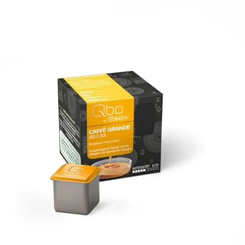 Tchibo Qbo Caffè Grande Belo Sul Premium Kaffeekapseln, 216 Stück - Kaffee mit 100% nachhaltigem, Rainforest Alliance zertifiziertem Arabica, aromaversiegelt und platzsparend in klimafreundlicher Würfelform.