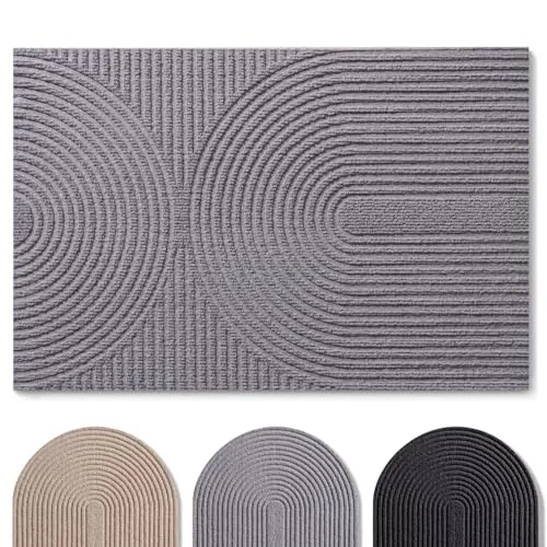 Blumtal rutschfeste Fußmatte - Graue Wellen - Hochwertige Schmutzfangmatte aus langlebigem Polyester, wetterfest und pflegeleicht – ideal für Innen- und Außenbereiche.