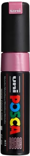 uni-ball 182689 - POSCA Marker rosa metallic, breitere Keilspitze für vielseitige Anwendungen auf allen Oberflächen